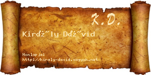 Király Dávid névjegykártya